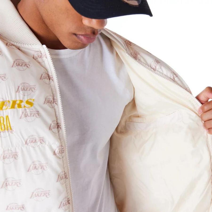 New Era LA Lakers NBA Monogram Stone Puffer Jacket